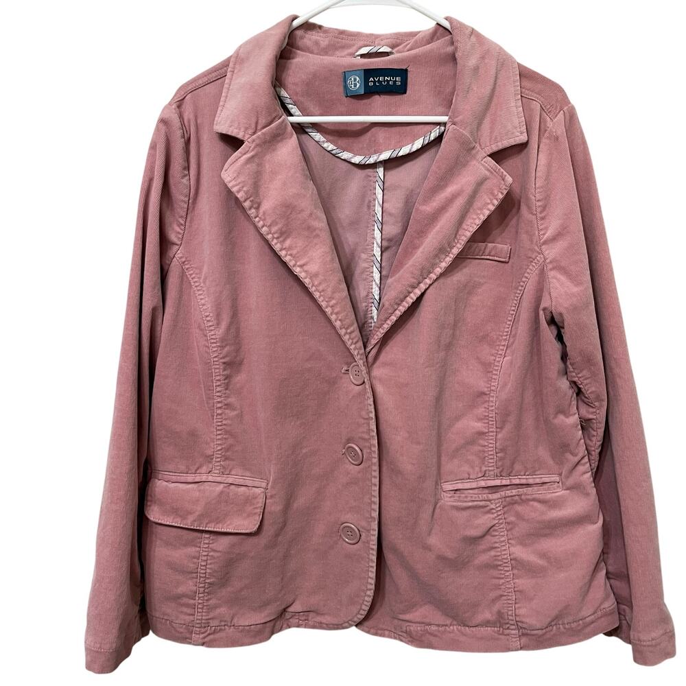 Avenue Blues Wimen’s Pink Corduroy Jacket Sz 14/16 Stretch Unlined Pockets